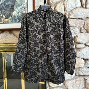 Vintage women’s Finity Naturals Nehru collar floral button up jacket  small